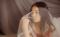 性感美女红裙写真(8)