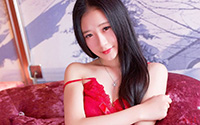 靖瑶Anne红色睡裙私房写真(9)
