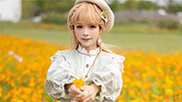 甜美花田少女谢安然清新唯美元气户外迷人写真(8)