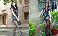 长腿丝袜美女街拍写真(10)